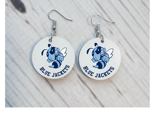 Blue Jacket Earrings