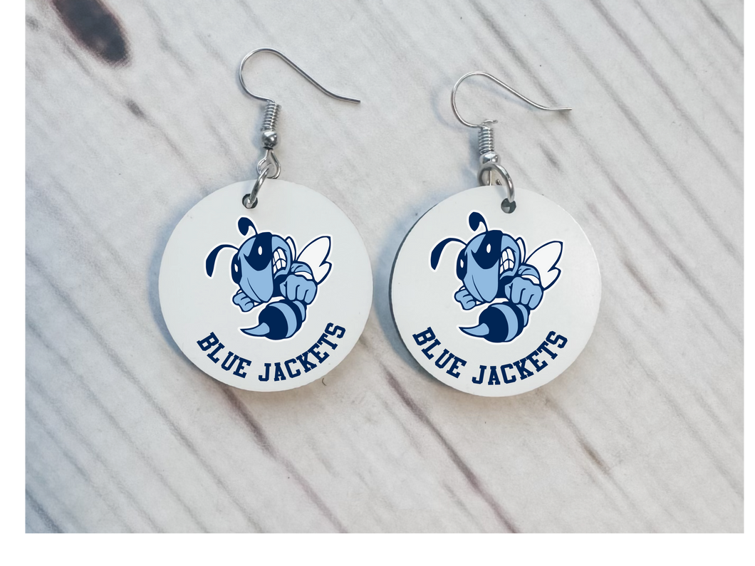 Blue Jacket Earrings