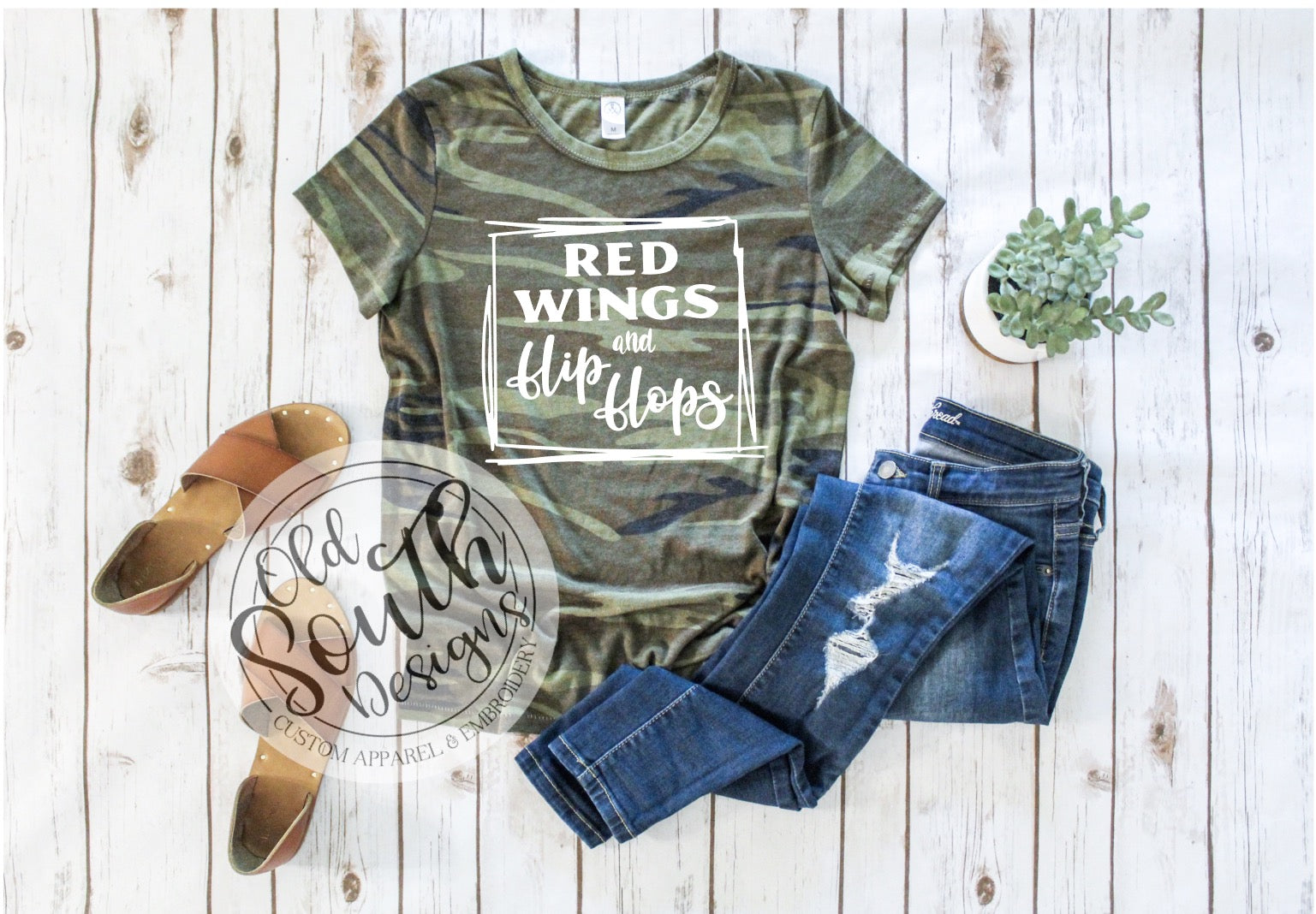 Red WIngs and Flip Flops Old South Designs