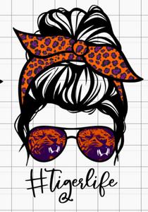 Clemson Girl with Tiger Glasses