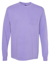 Load image into Gallery viewer, Comfort Colors Monogrammed Long Sleeve Pocket Tee
