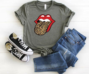 Red Leopard Tongue Tee